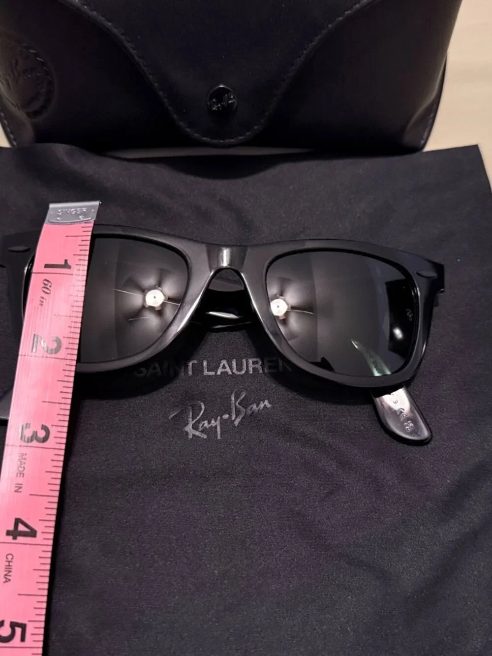 RAY BAN x SAINT LAURENT Limited Edition Unisex Wayfarer Sunglasses - Picture 11 of 14